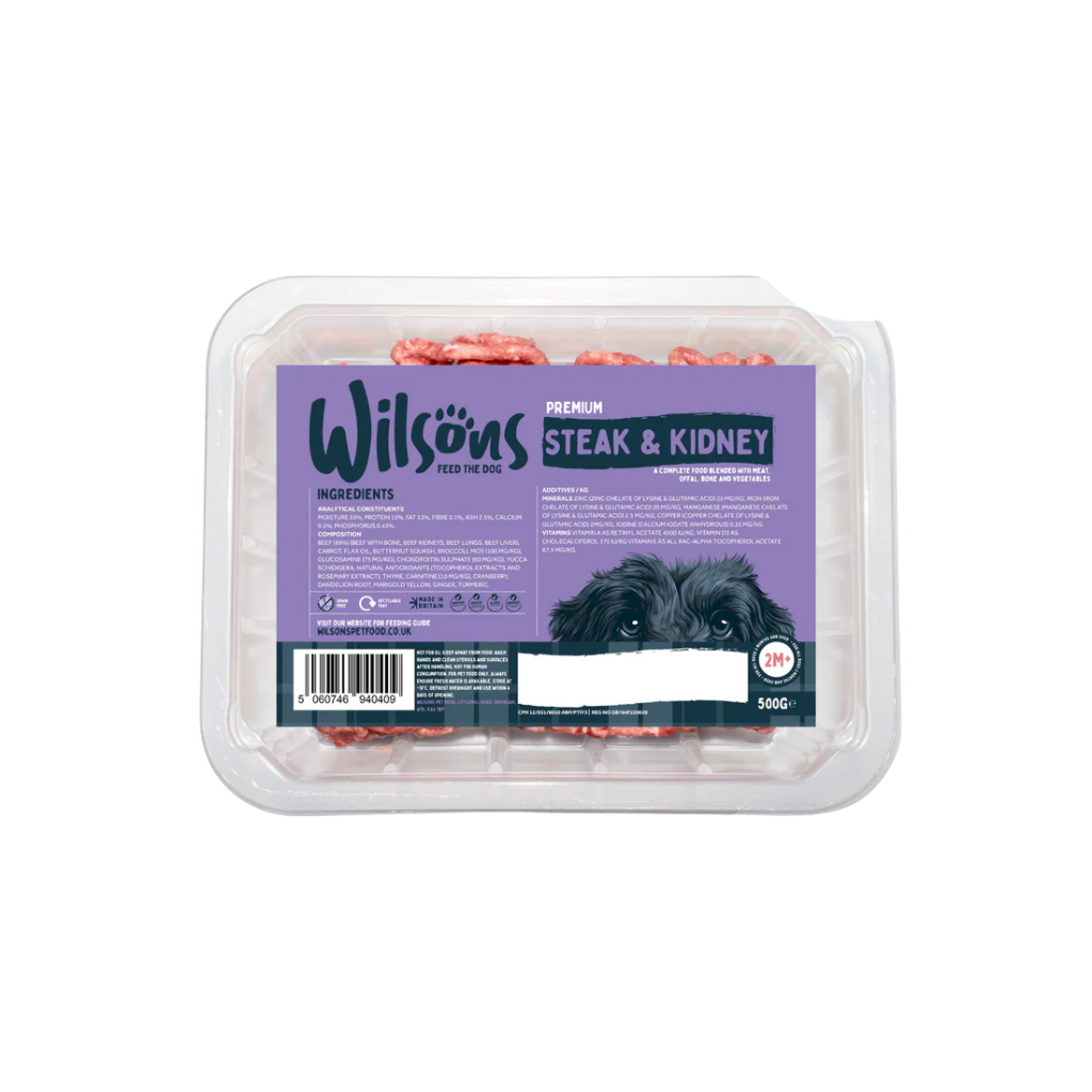 Wilsons Steak & Kidney Premium Raw Frozen Dog Food