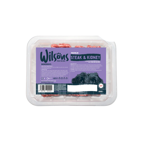 Wilsons Steak & Kidney Premium Raw Frozen Dog Food